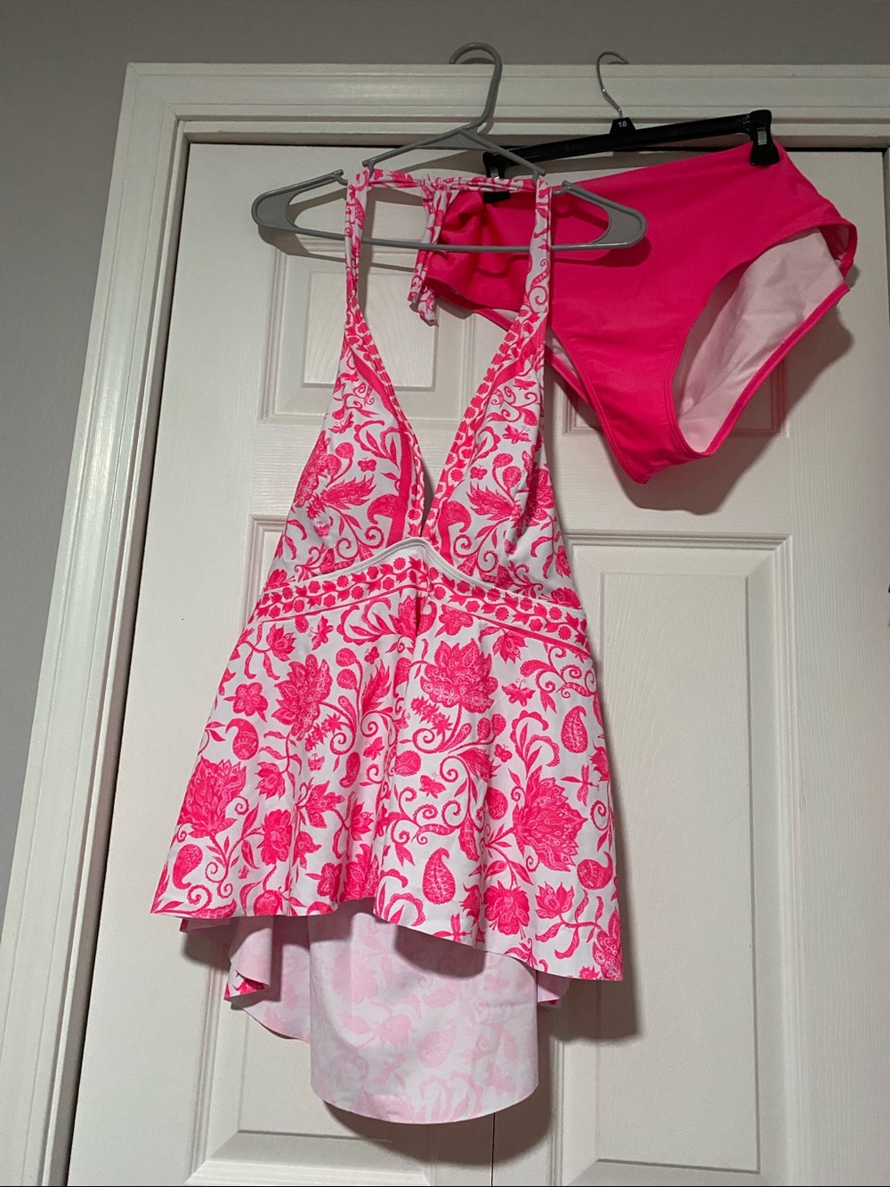 SHEIN Pink Floral Halter Swimdress with Solid Briefs new without tags.